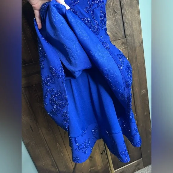 Vibrant Royal Blue Embellished Mini Dress – Size Small (Honey and Rosie) - Picture 5 of 8